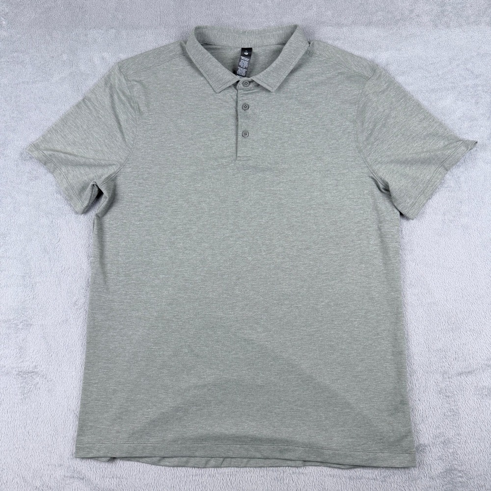 Lululemon Evolution Short Sleeve Polo Shirt XL Heathered Grey LM3EN3S Mens Golf